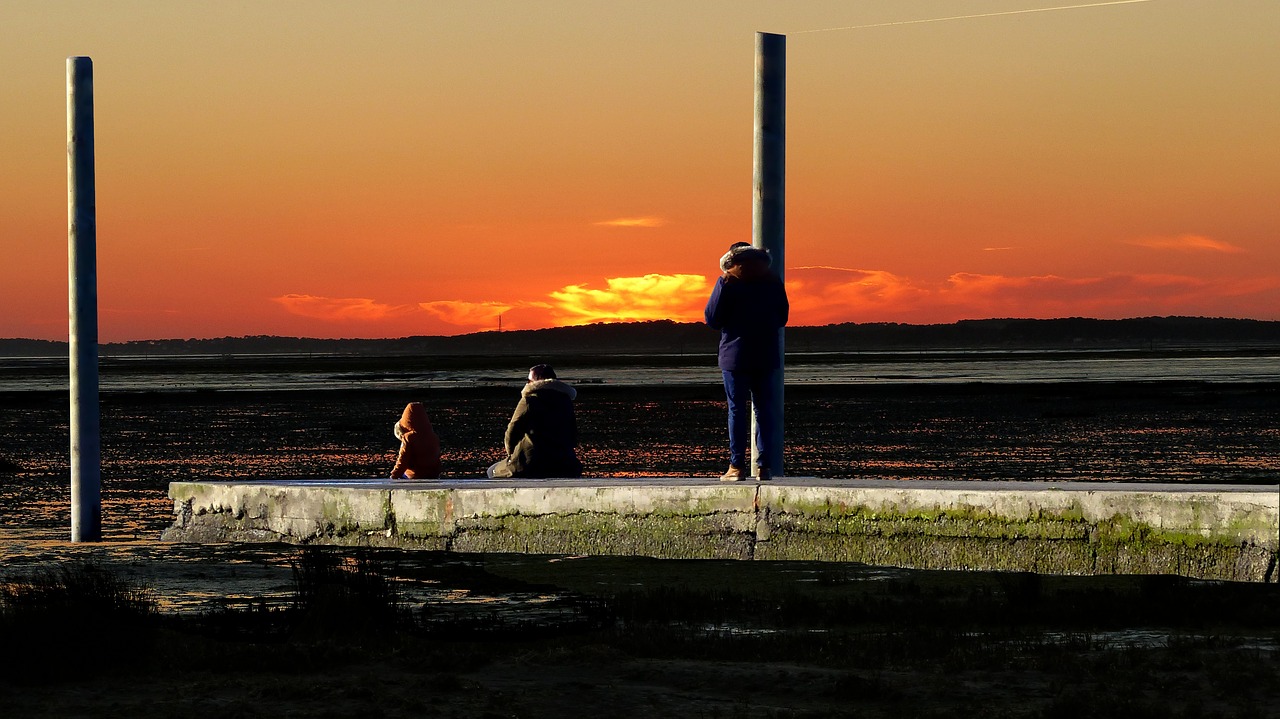 sunset  pier  sea free photo