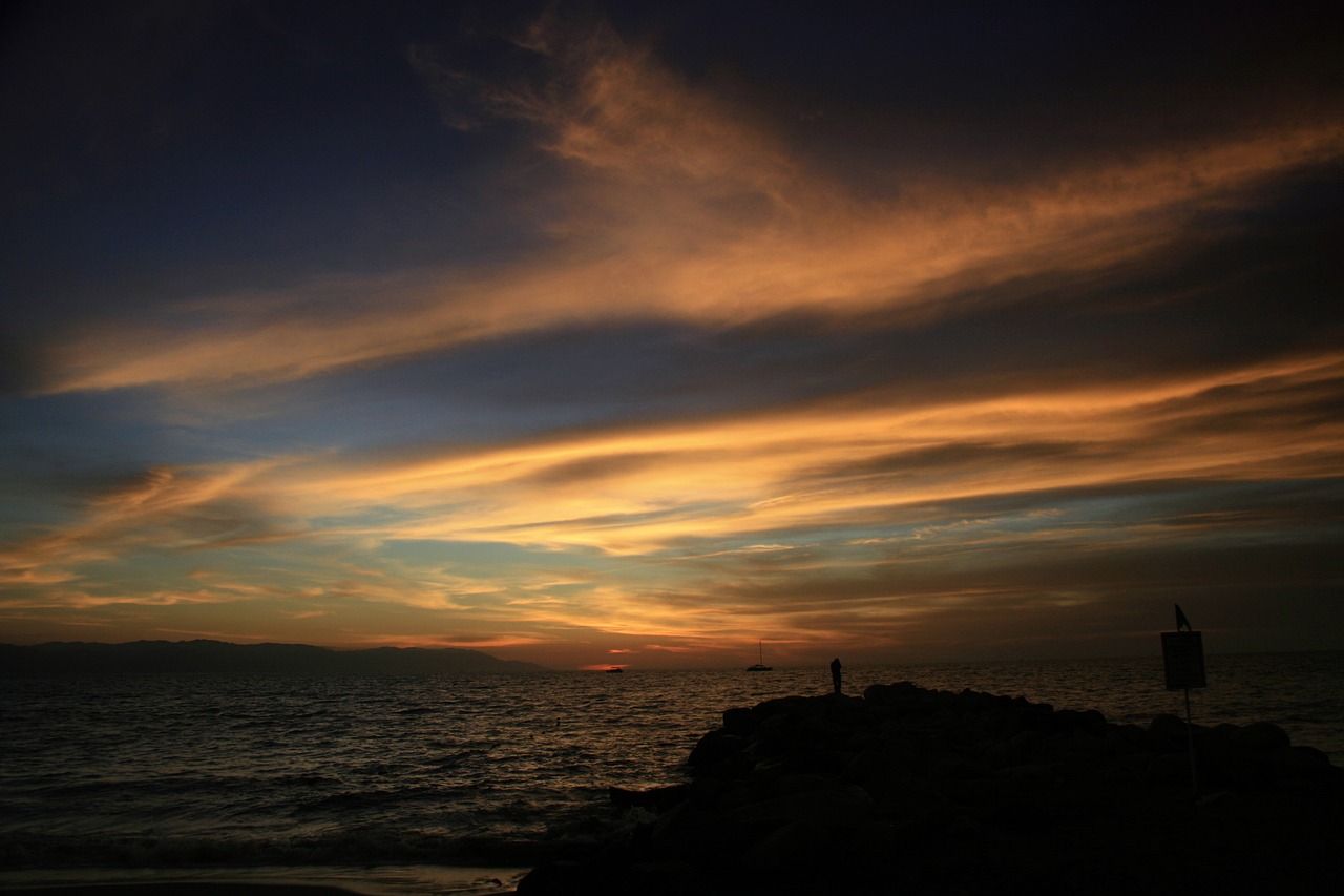 sunset  sea  vallarta free photo