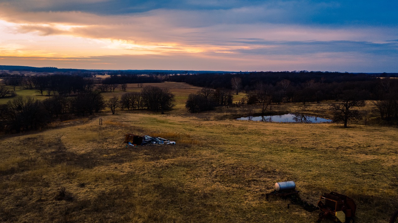 sunset  pond  country free photo