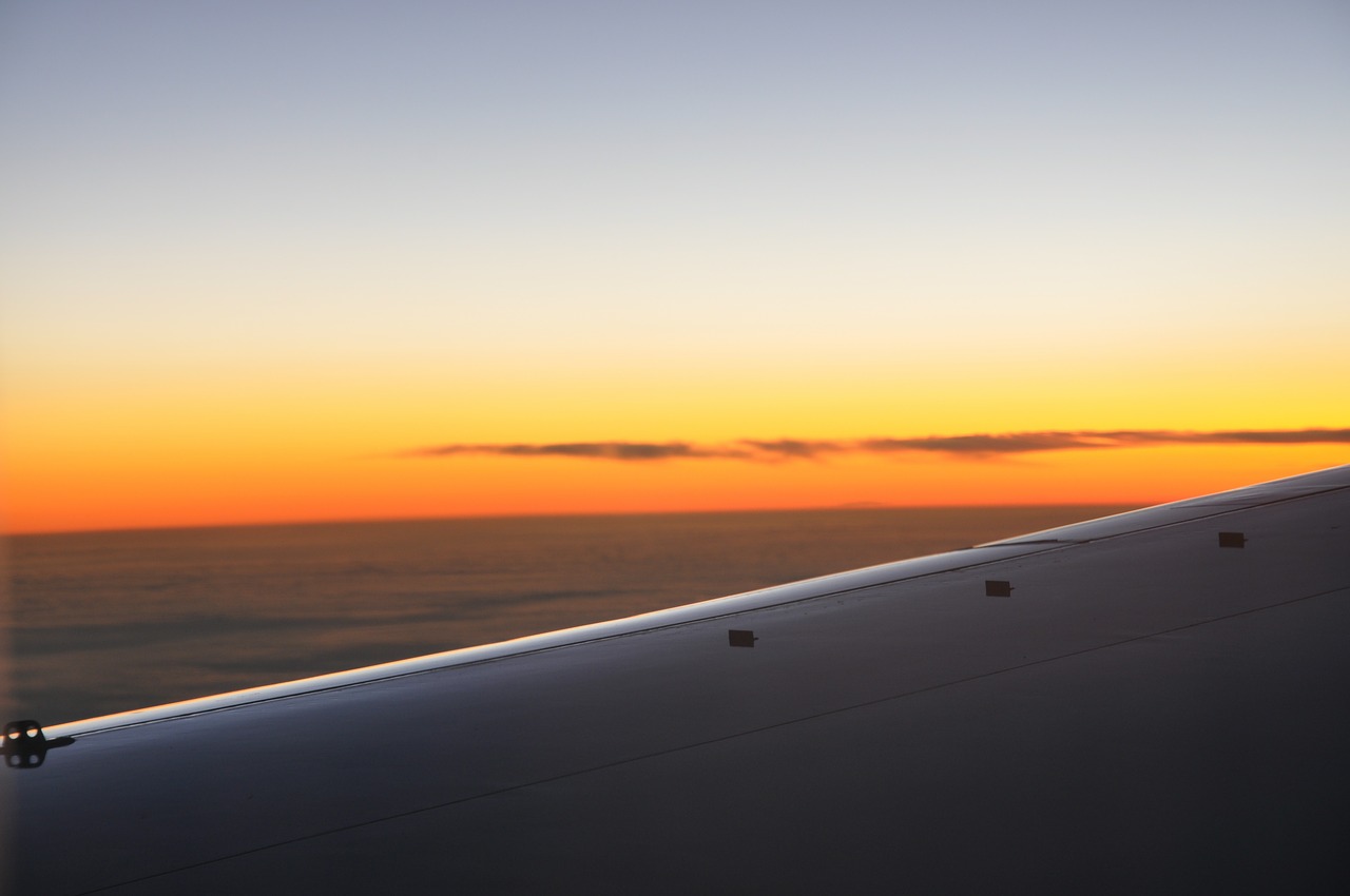 sunset airplane window free pictures free photo