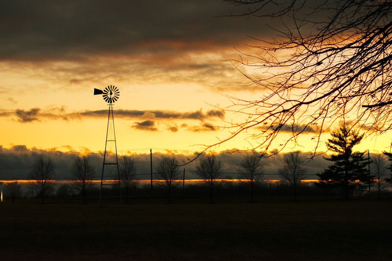 sunset  new jersey  windmill free photo