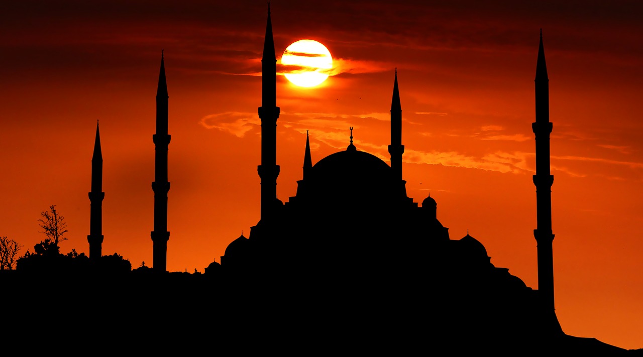 sunset  mosque  beauty free photo