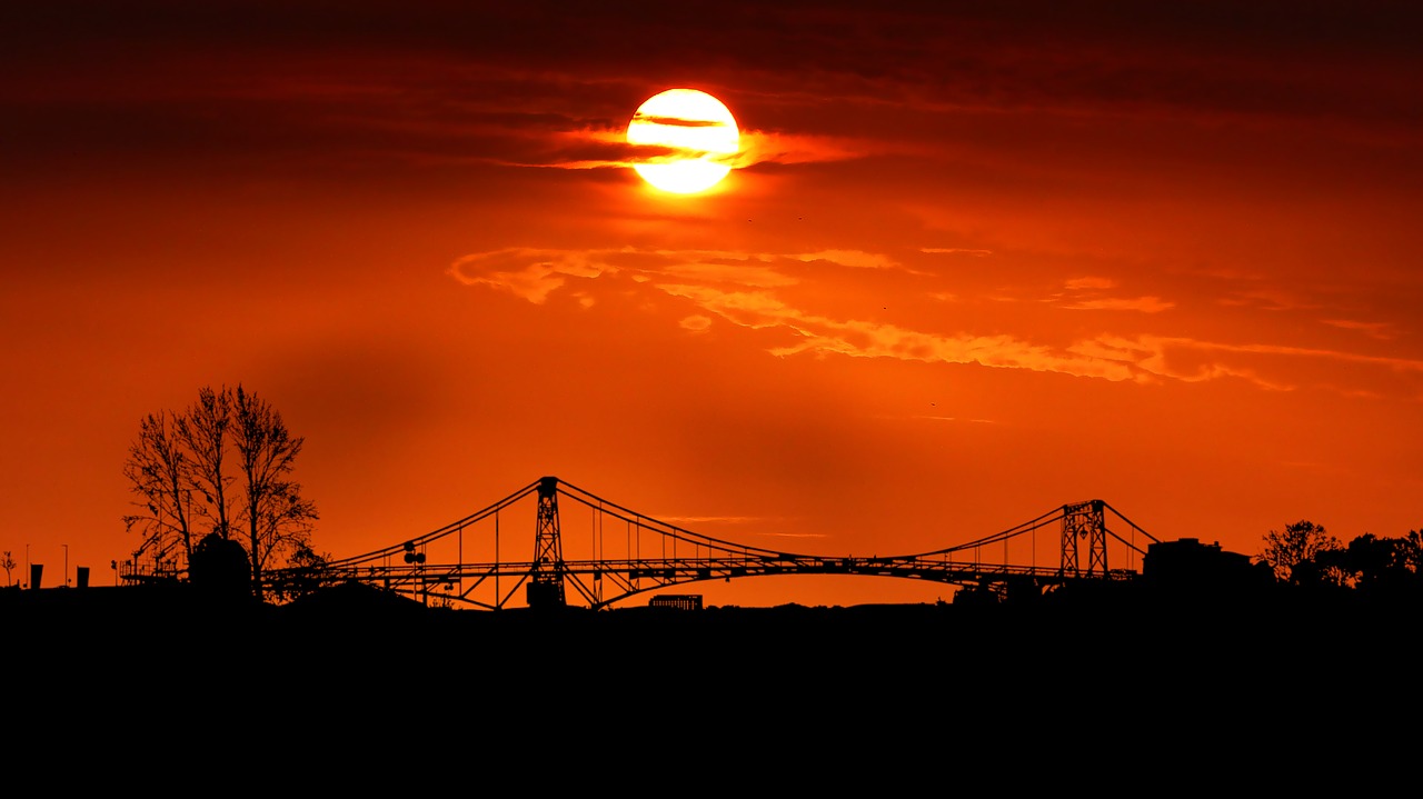 sunset  bridge  architecture free photo