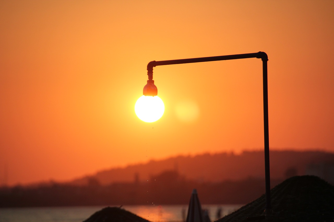 sunset  sea  lantern free photo