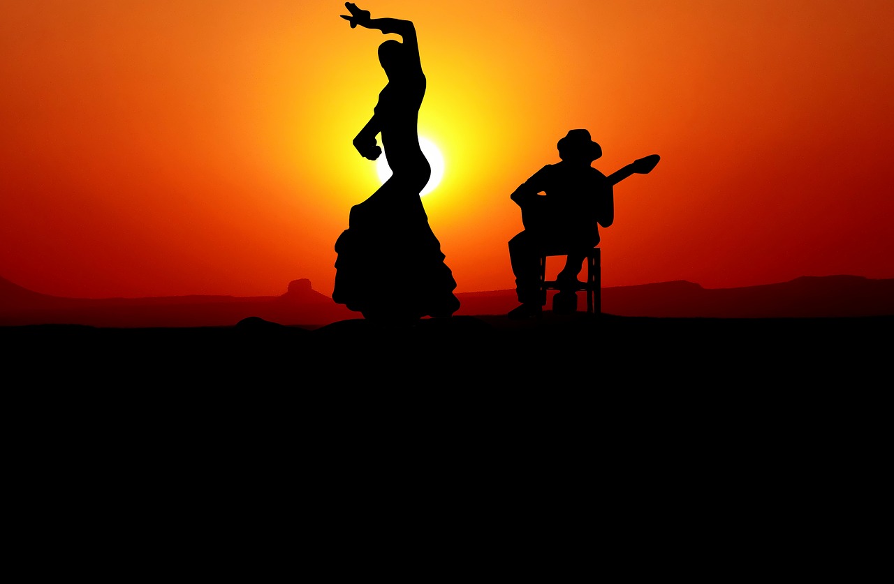 sunset  dance  flamenco free photo