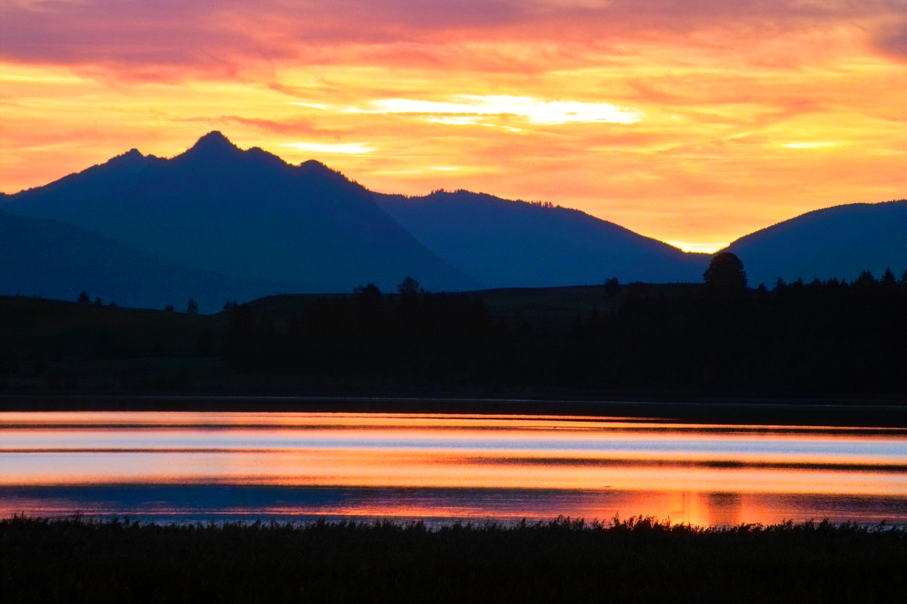 sunset  lake  water free photo