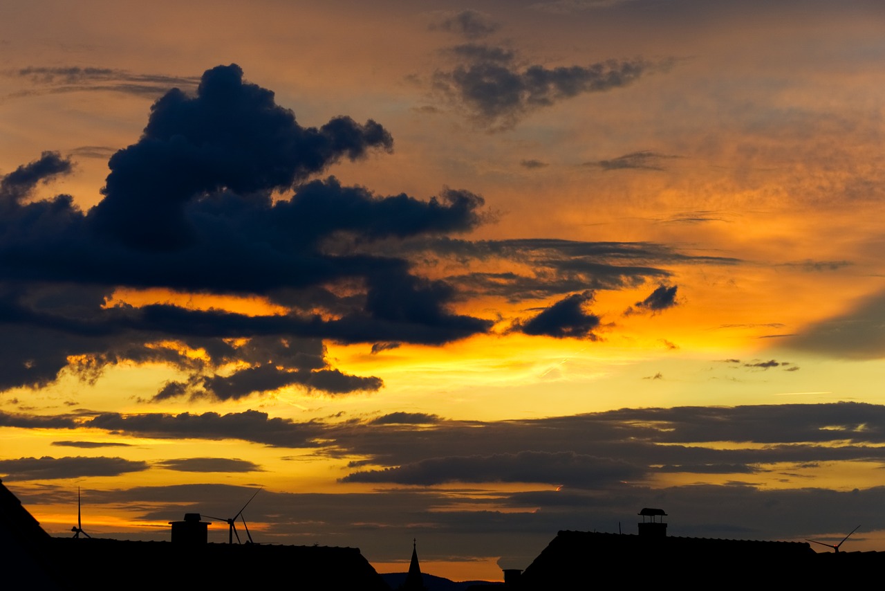 sunset  clouds  skyline free photo