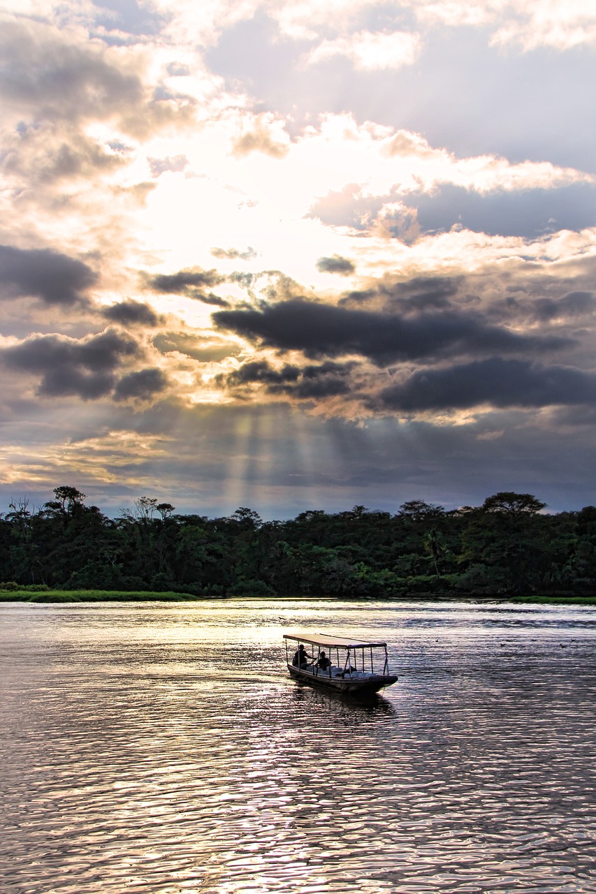 sunset  river  ship free photo