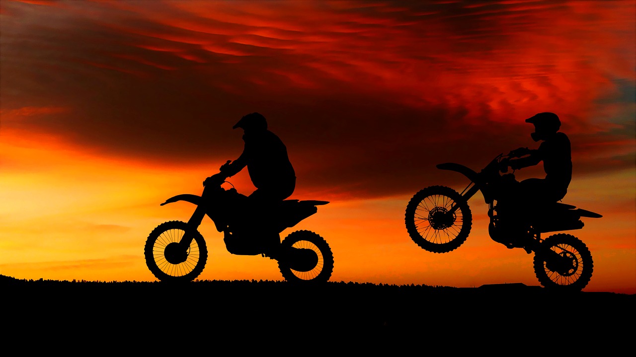 sunset  motorcycles  transport free photo