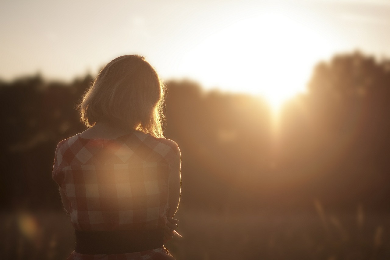 sunset alone thinking free photo