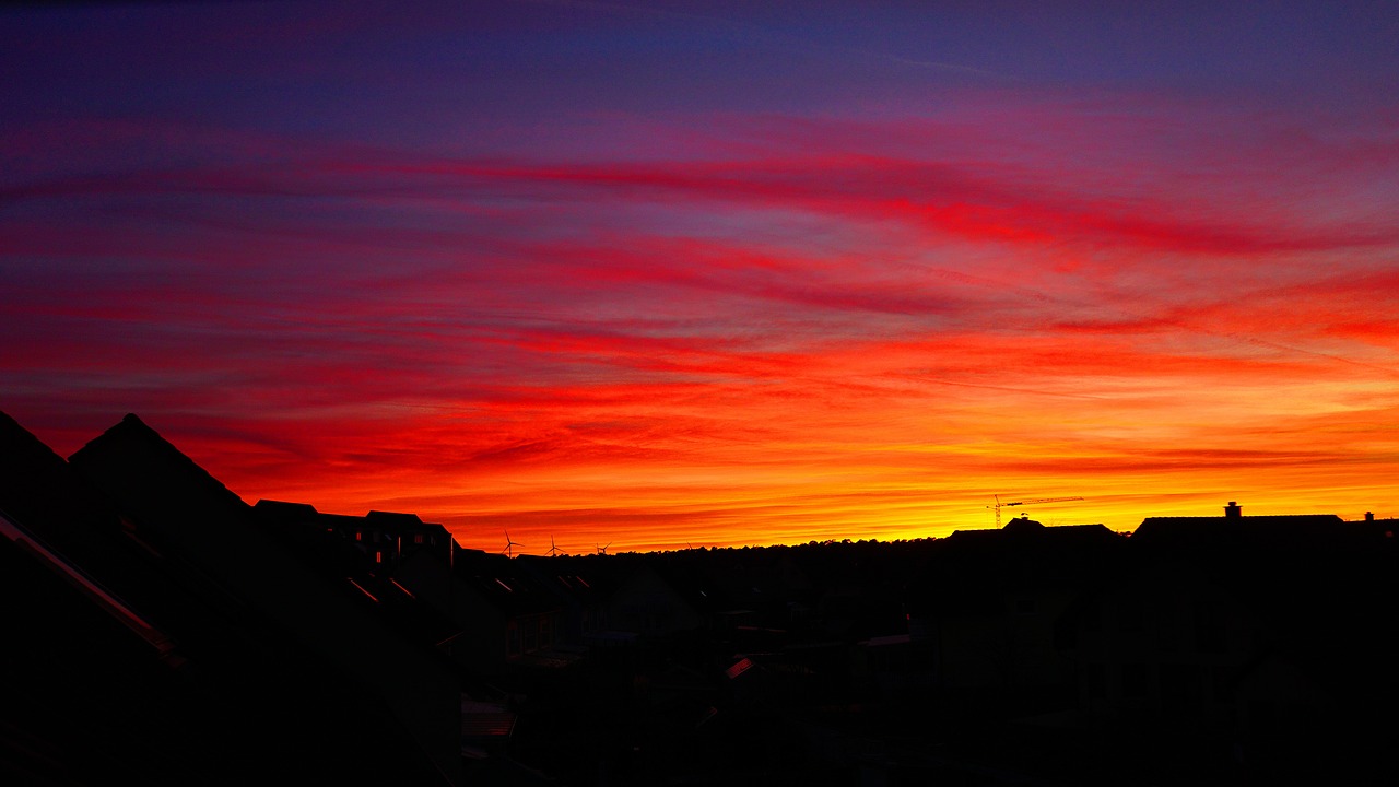 sunset  clouds  skyline free photo