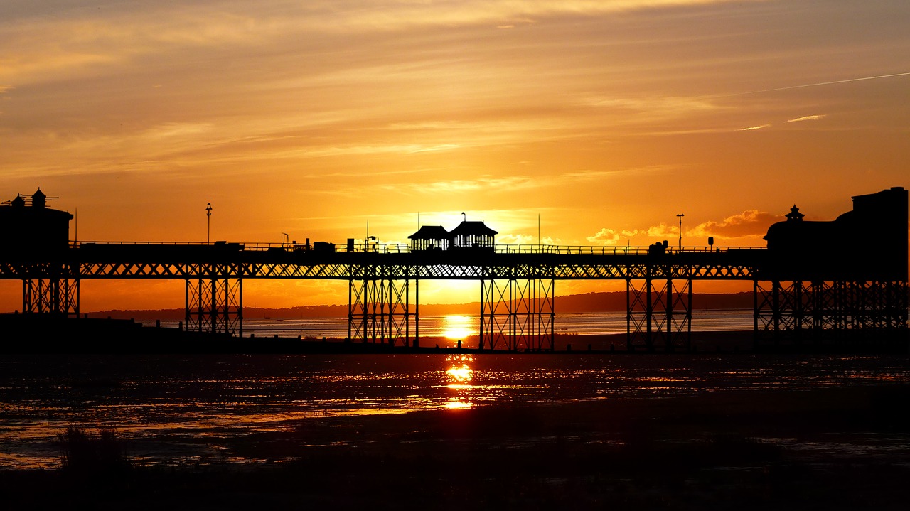 sunset  pontoon  wharf free photo