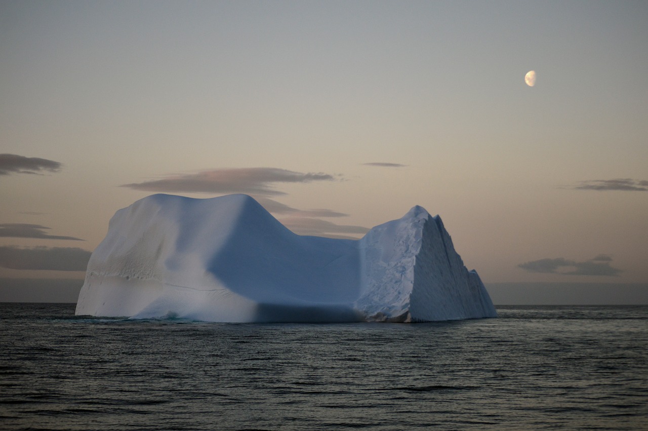 sunset  ice  iceberg free photo