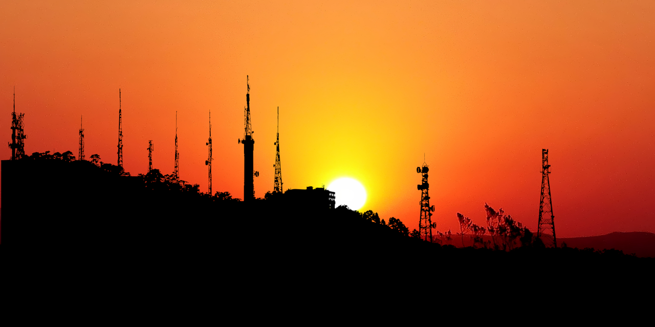 sunset  tower  communication free photo