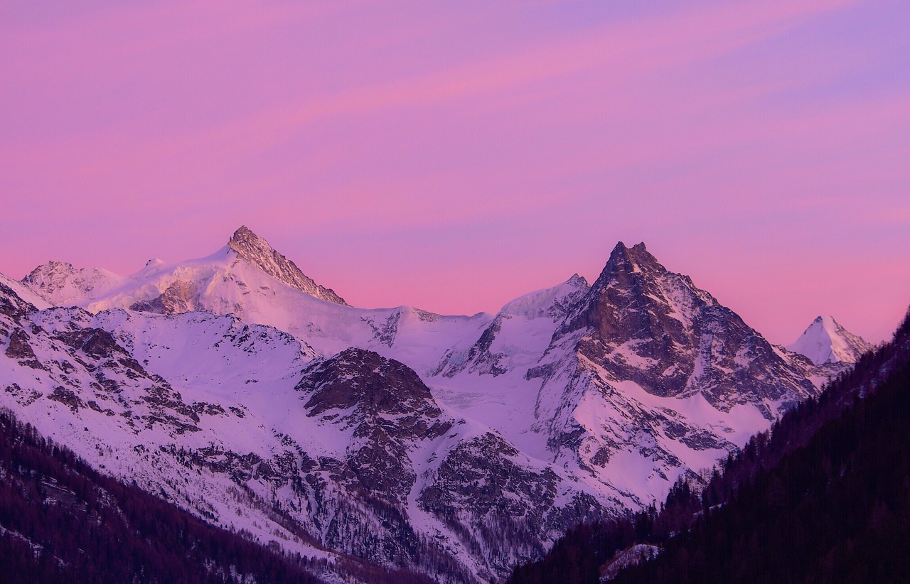 sunset  mountains  snow free photo