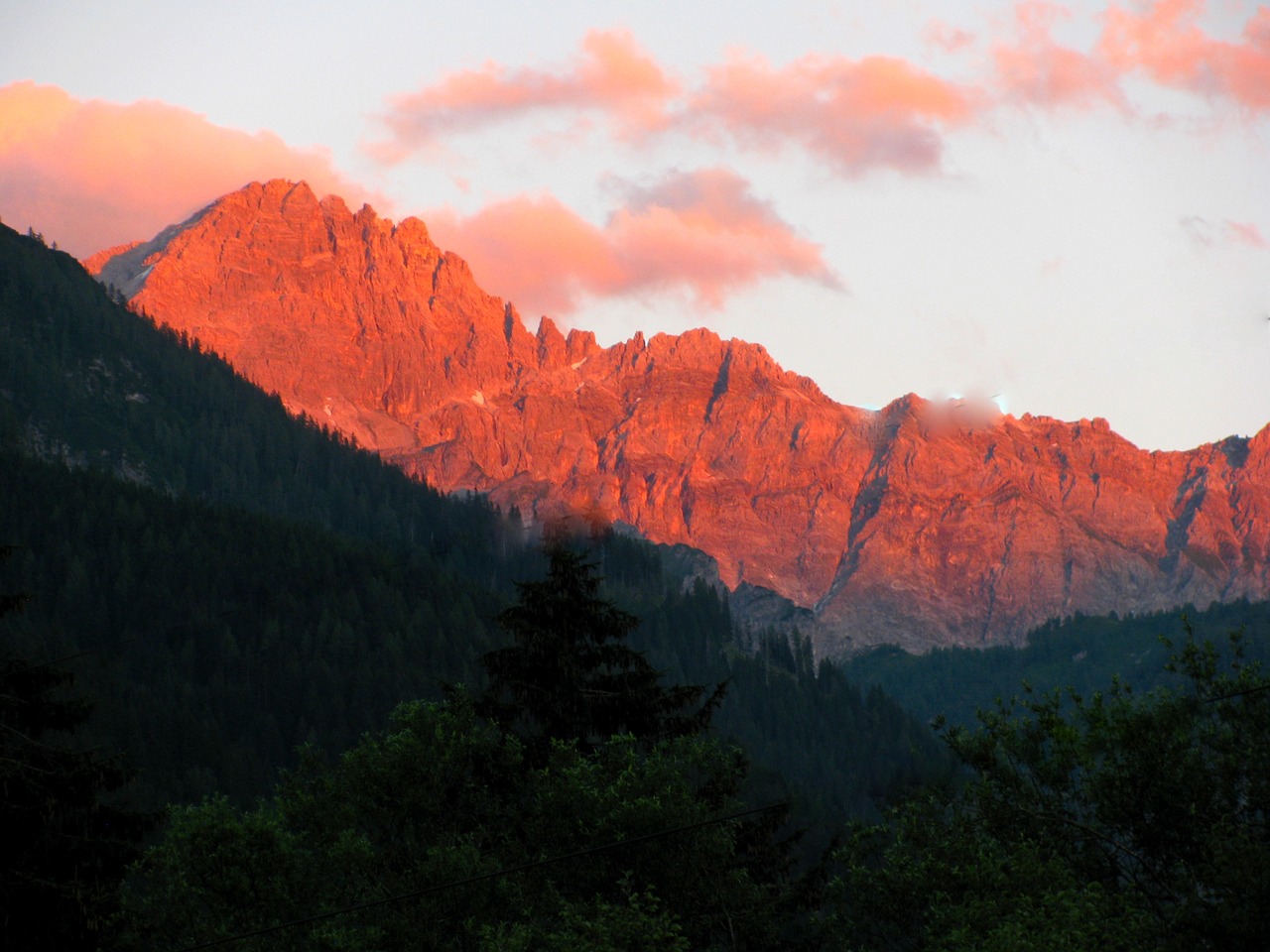 sunset  alpine  mountains free photo