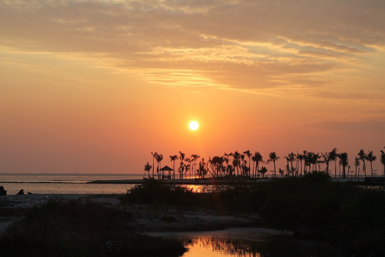 sunset beach sky free photo