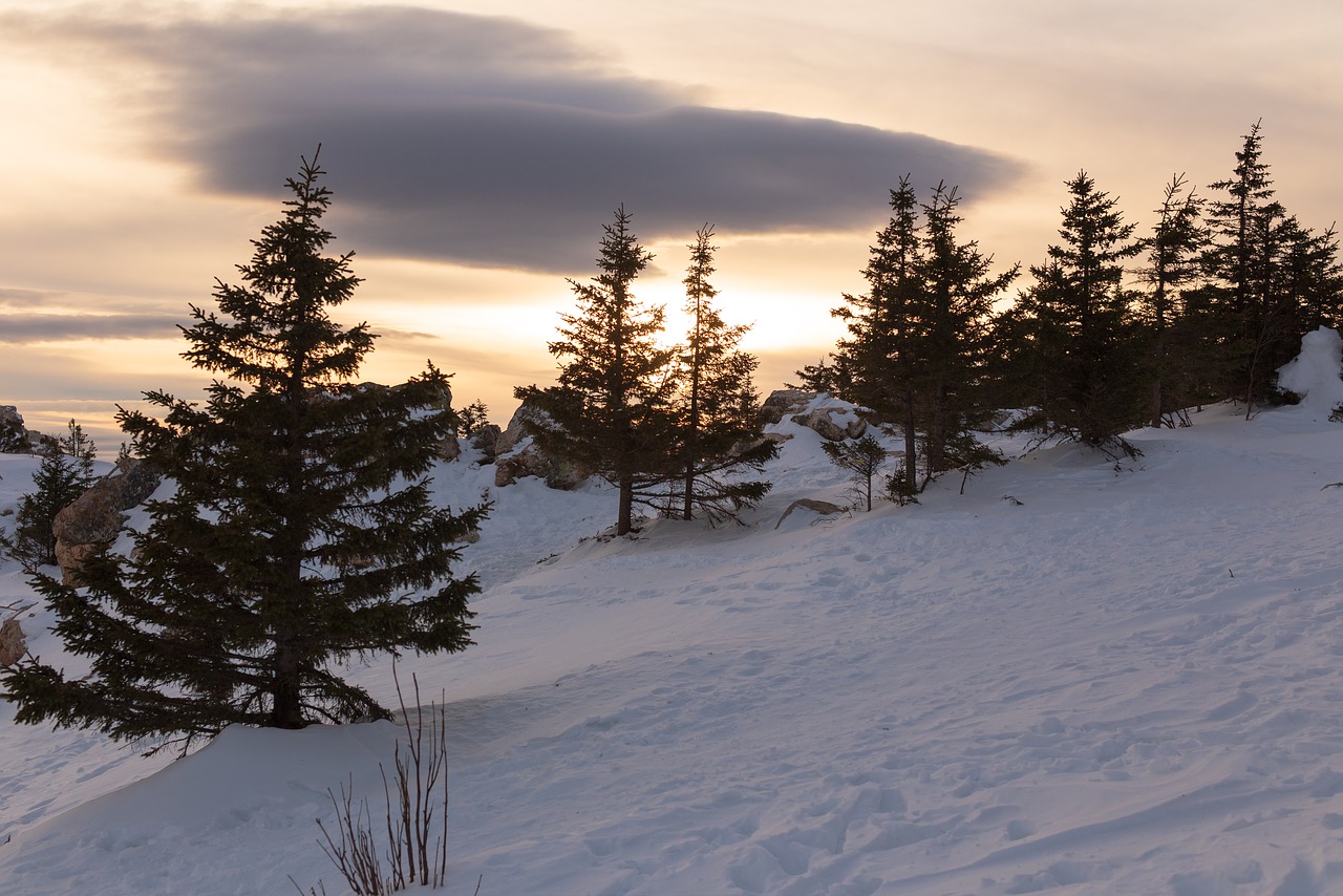 sunset  mountain  snow free photo