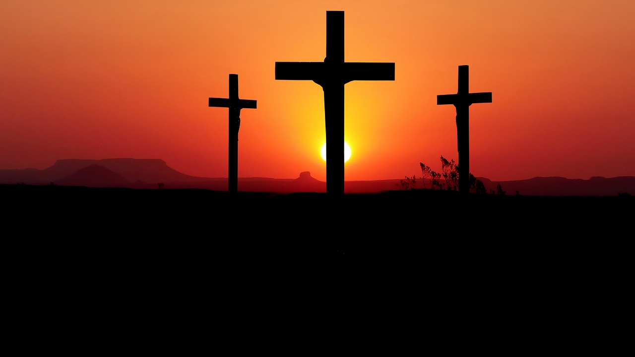 sunset  cross  christianity free photo