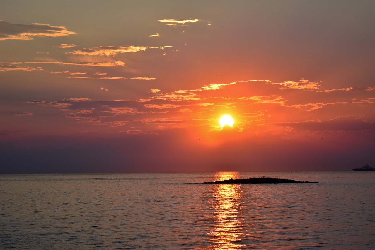 sunset  adriatic sea  croatia free photo