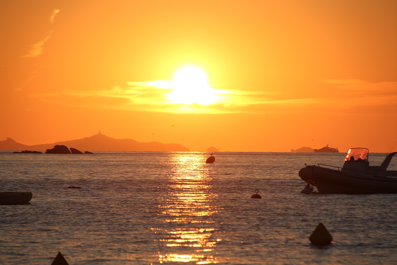 sunset  sun  corsican free photo