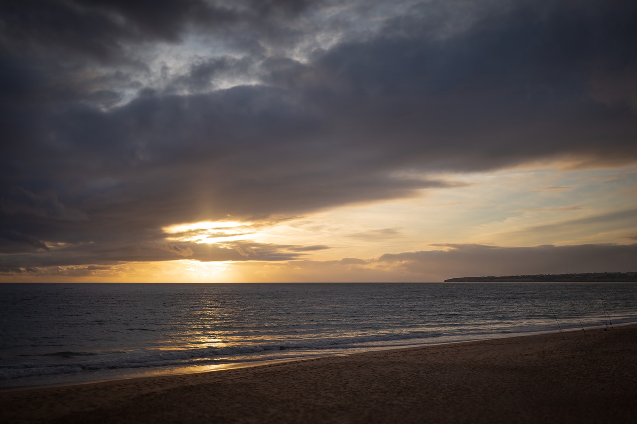 sunset  beach  sky free photo