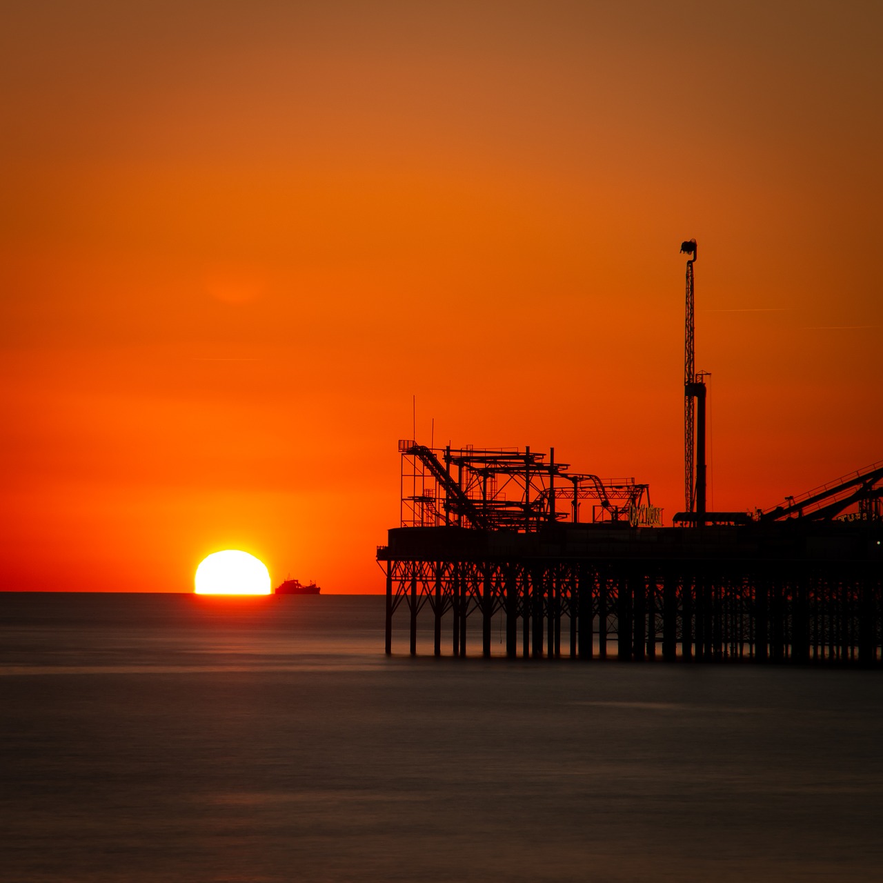 sunset  silhouette  pier free photo