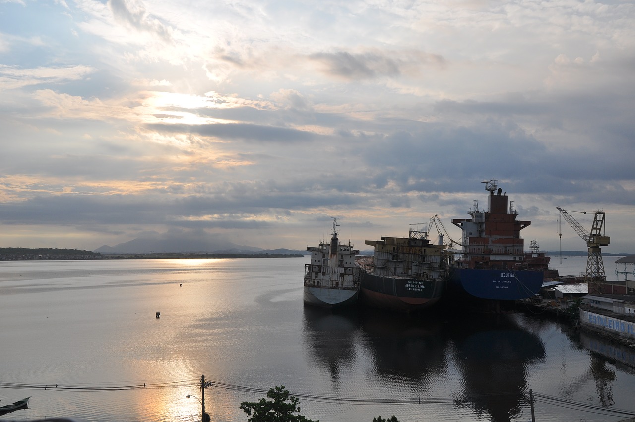 sunset  vessel  ships free photo