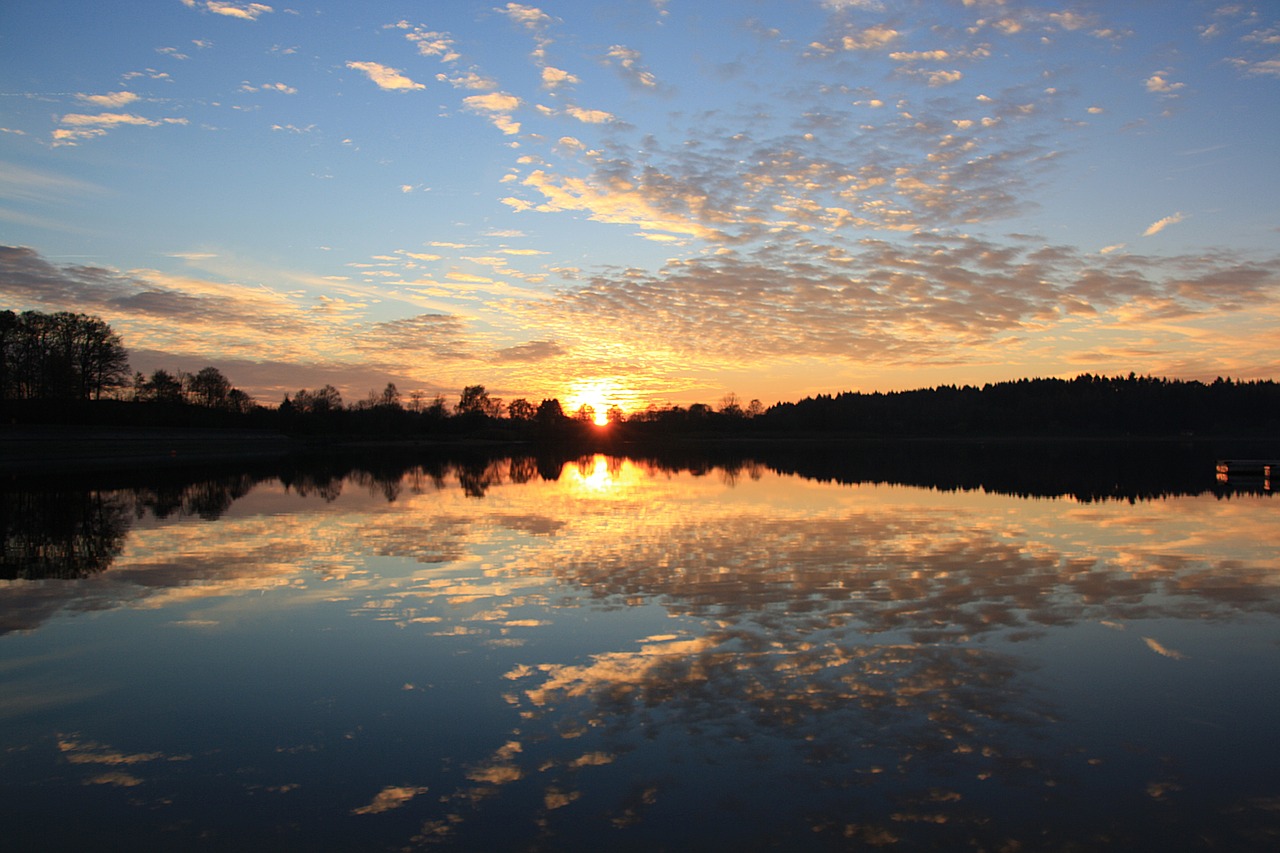 sunset  lake  water free photo