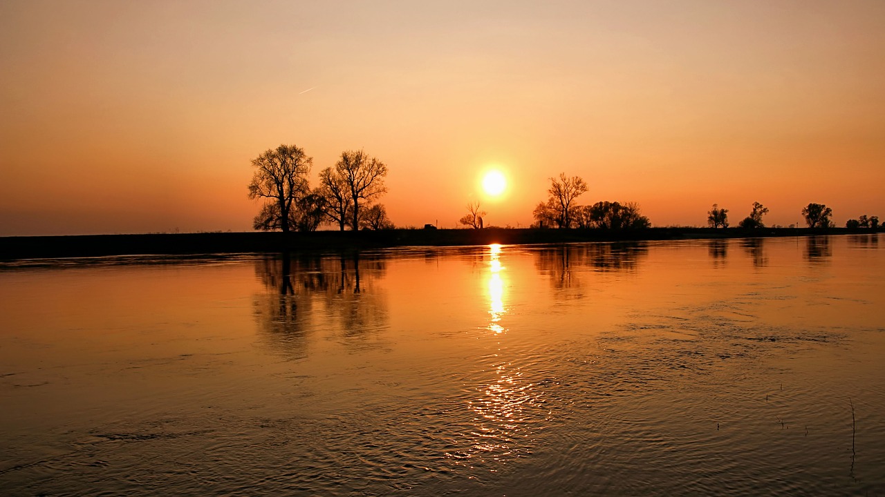 sunset  landscape  river free photo