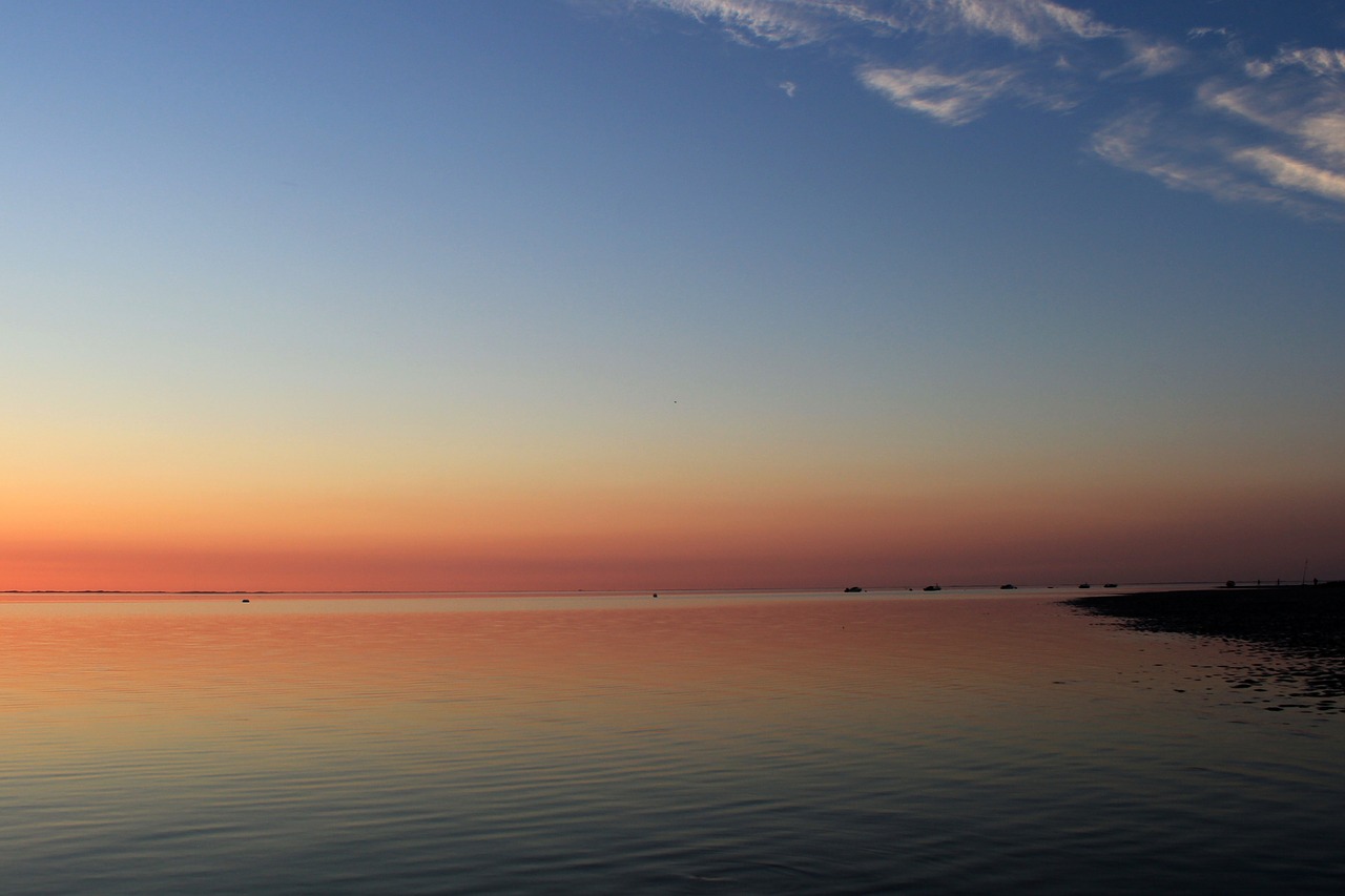 sunset evening sky coast free photo