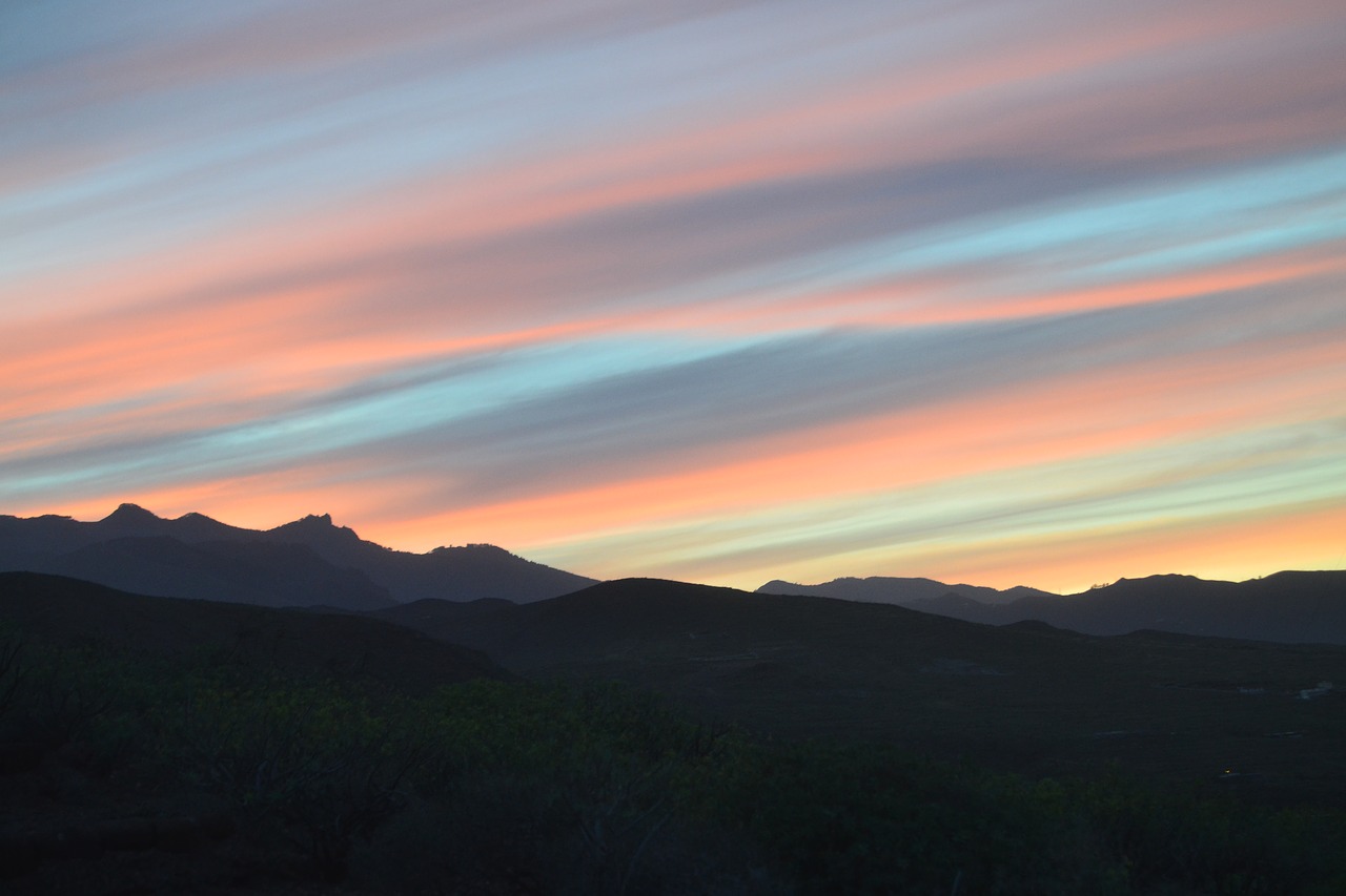 sunset  landscape  clouds free photo