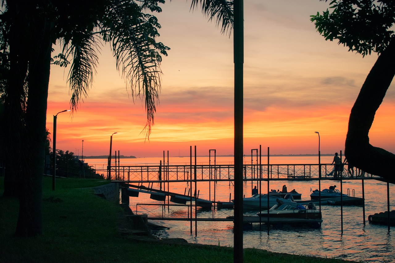 sunset  river  boats free photo