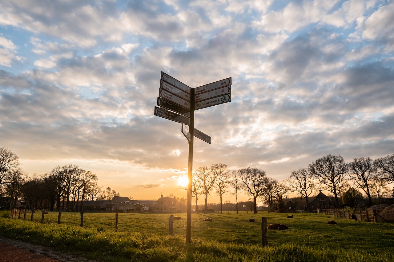 sunset  sign  clouds free photo