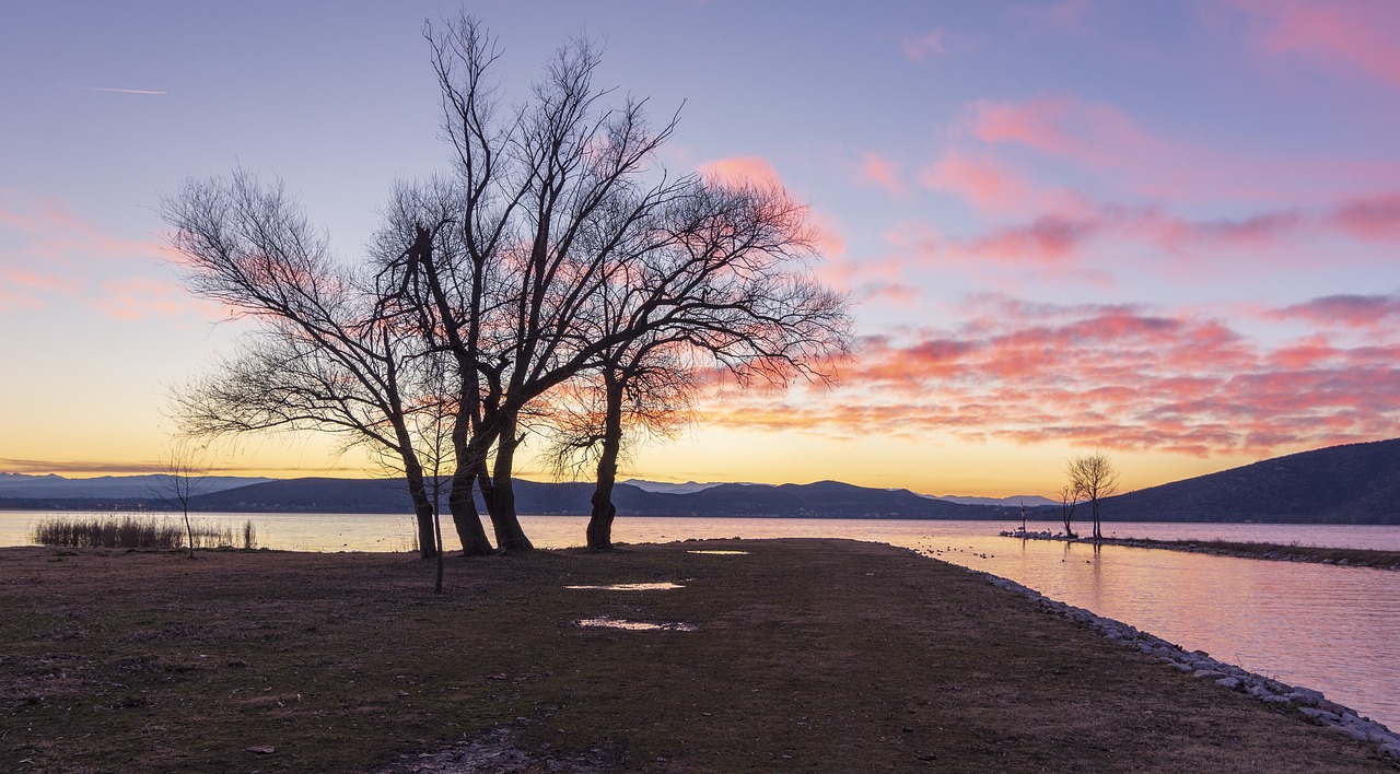 sunset  lake  water free photo