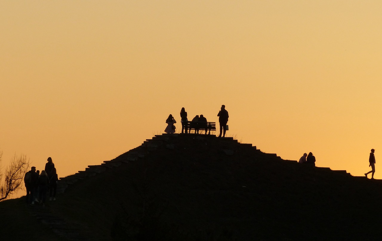 sunset  sky  people free photo