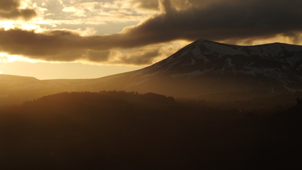 sunset  mountain  auvergne free photo