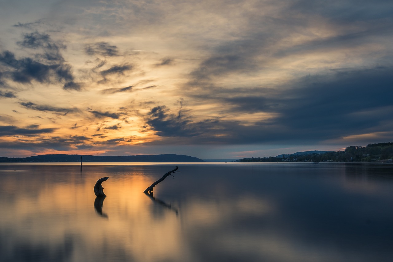 sunset  lake constance  lake free photo