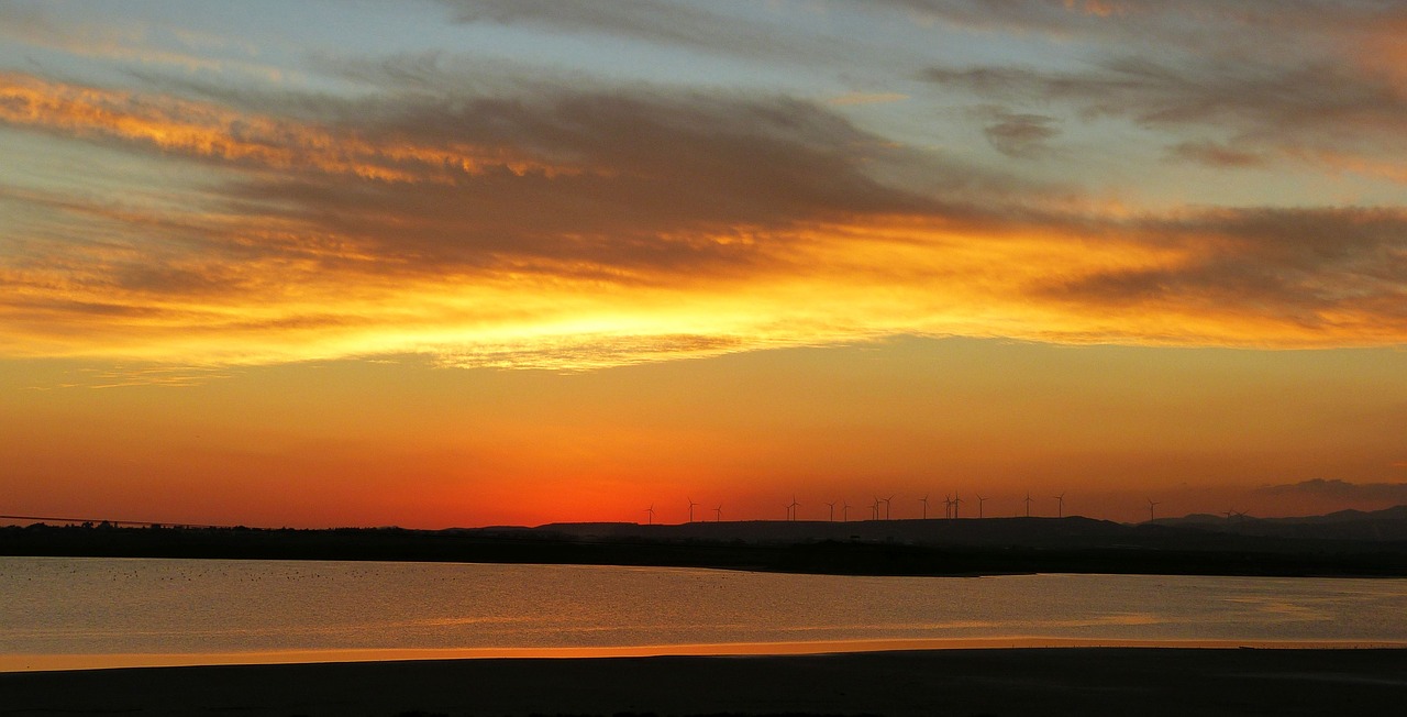 sunset  salt lake  environment free photo