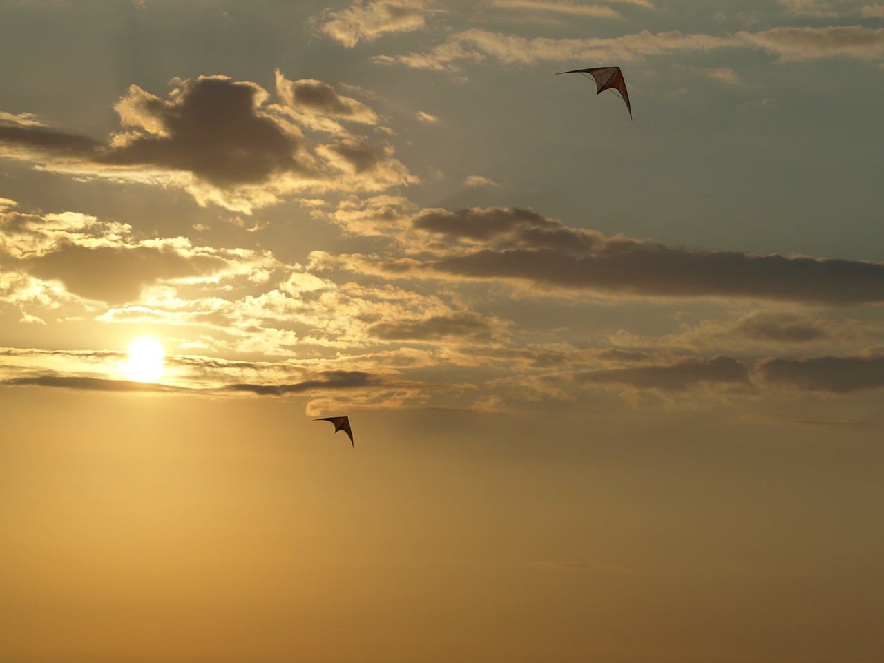 sunset dragons clouds free photo