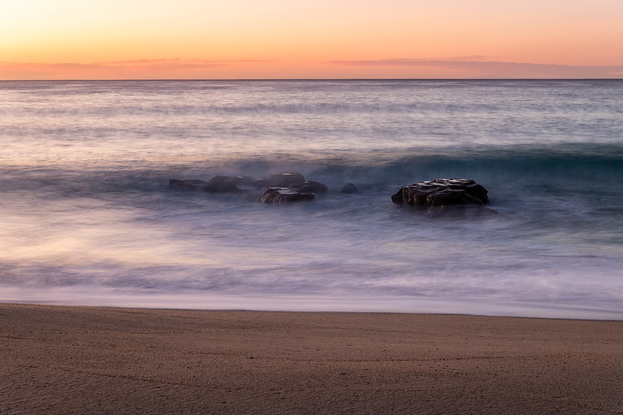 sunset  beach  sea free photo