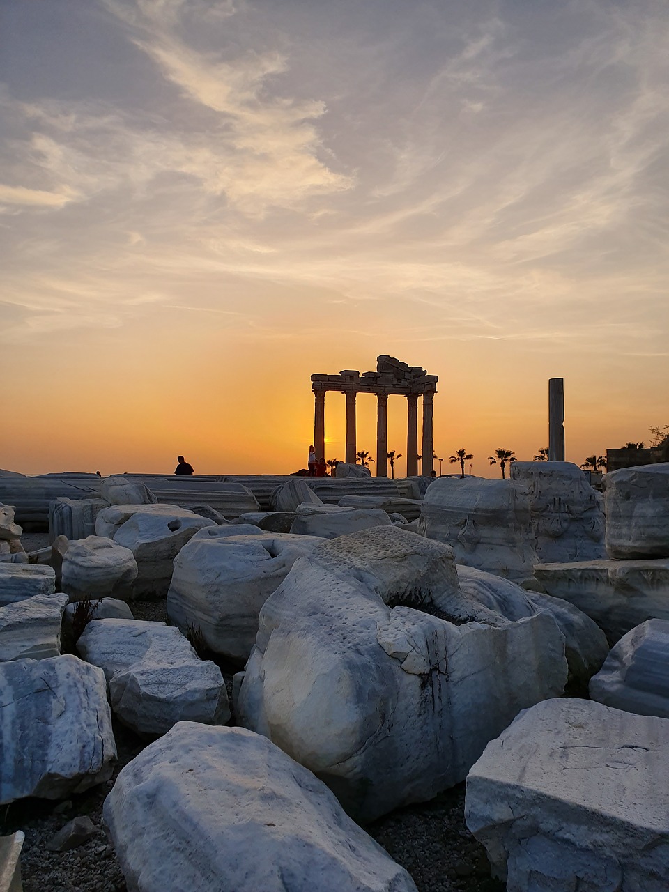 sunset  side  the temple of apollo free photo