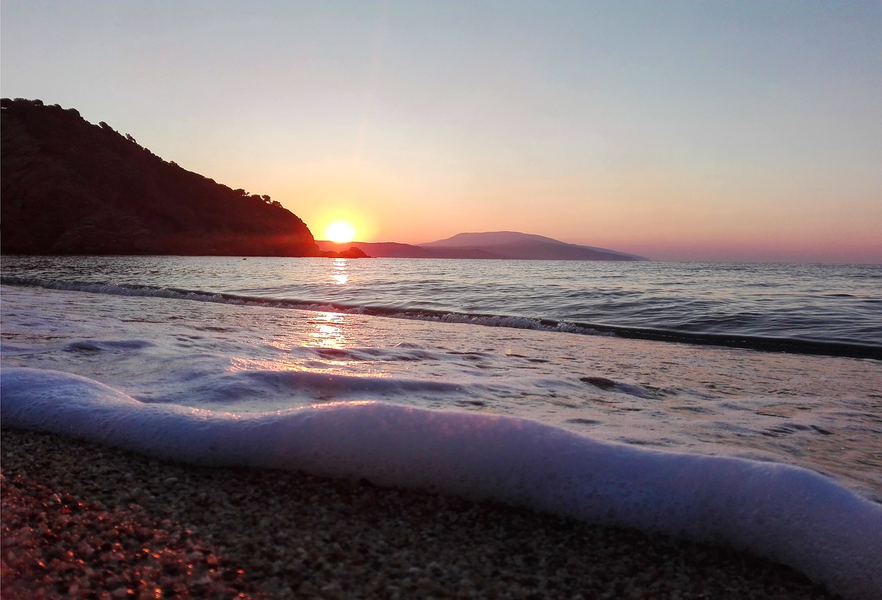 sunset  sea  greece free photo