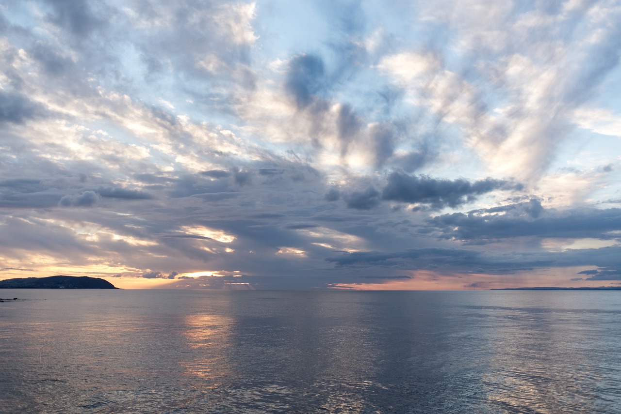 sunset  dramatic sky  sunset reflection free photo