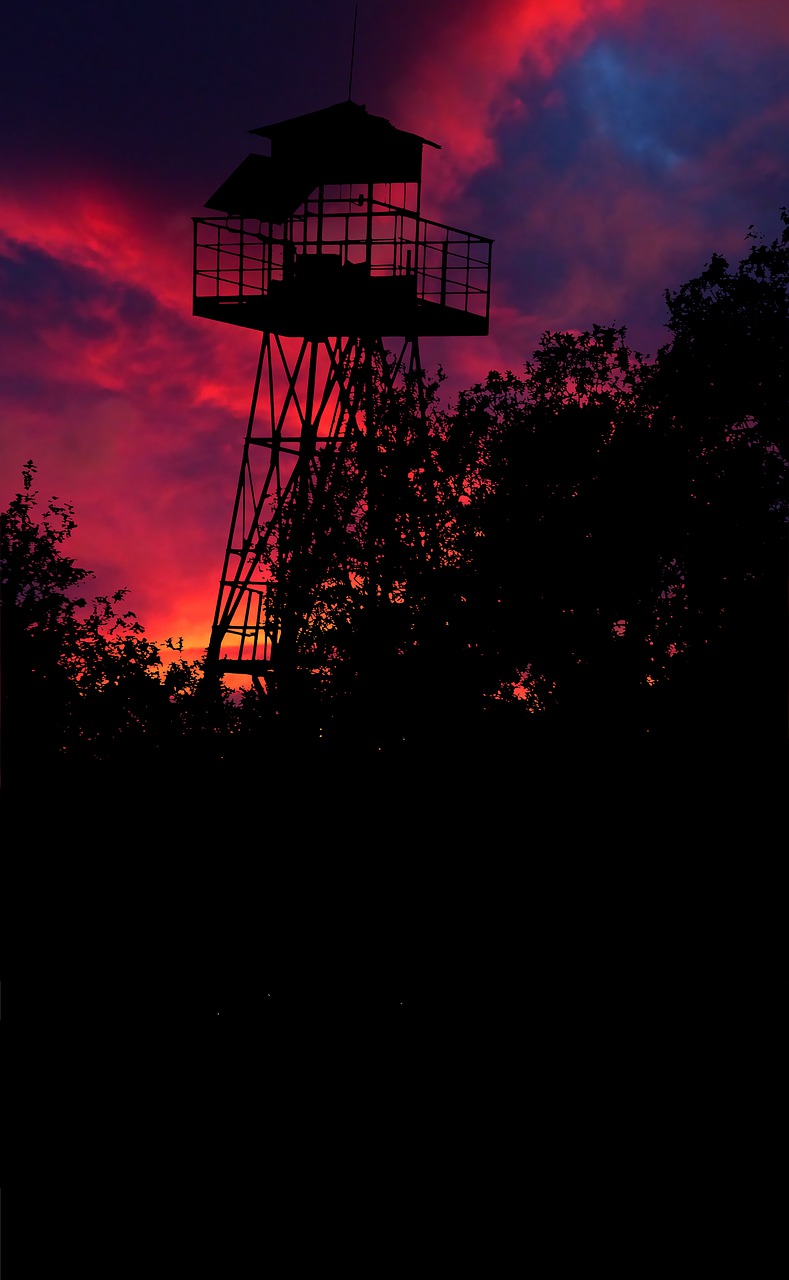 sunset  tower  watch free photo