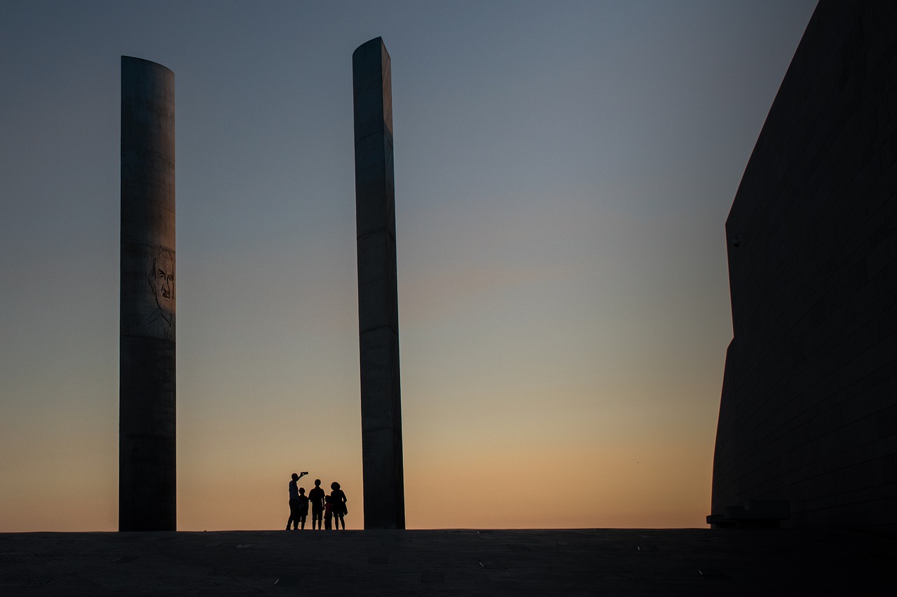 sunset  family  lisbon free photo