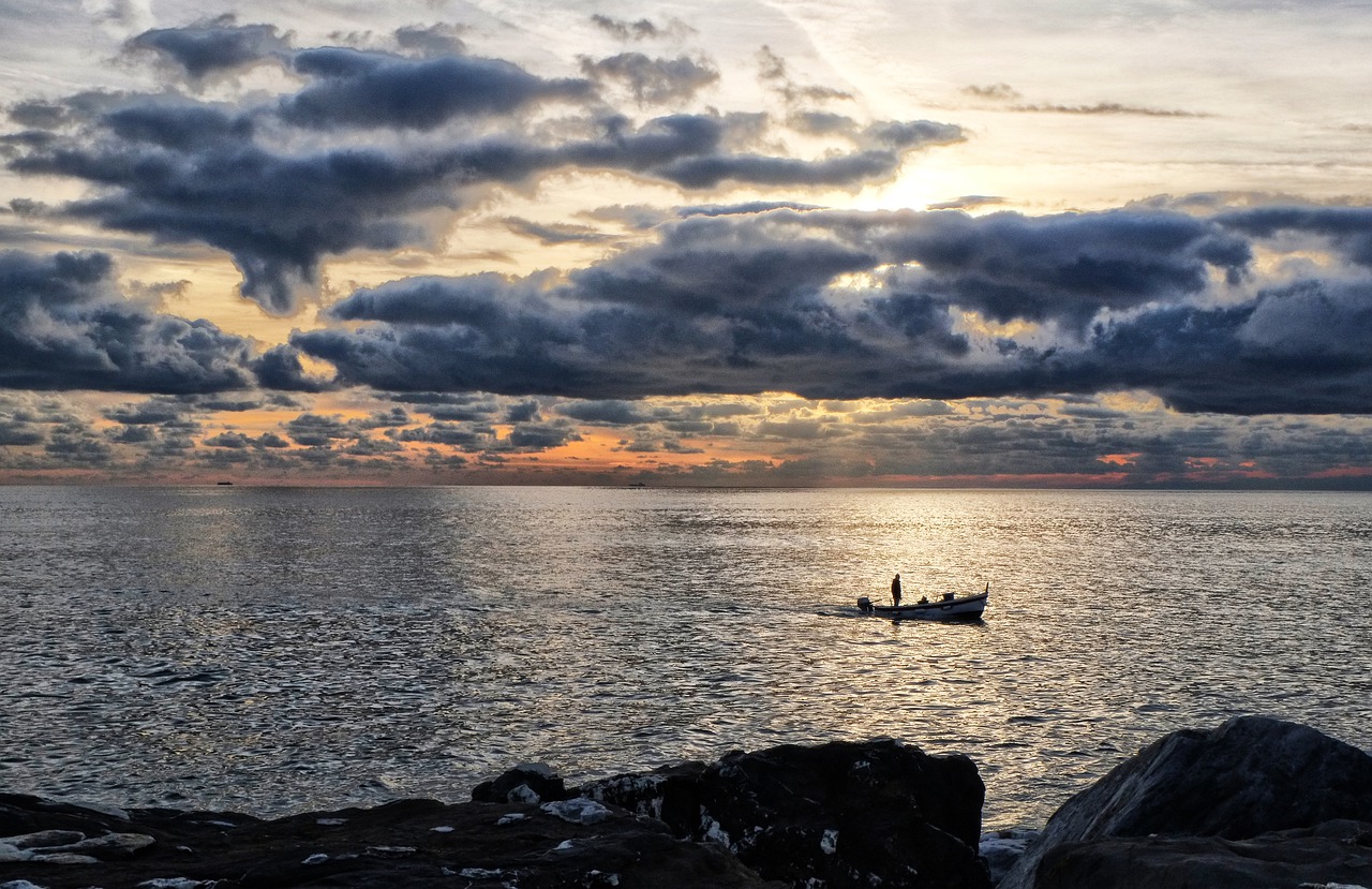 sunset  liguria  italy free photo