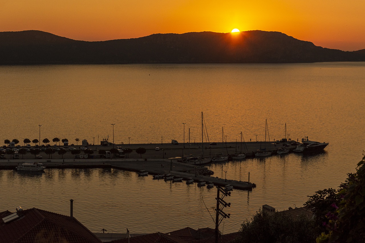 sunset  greece  landscape free photo