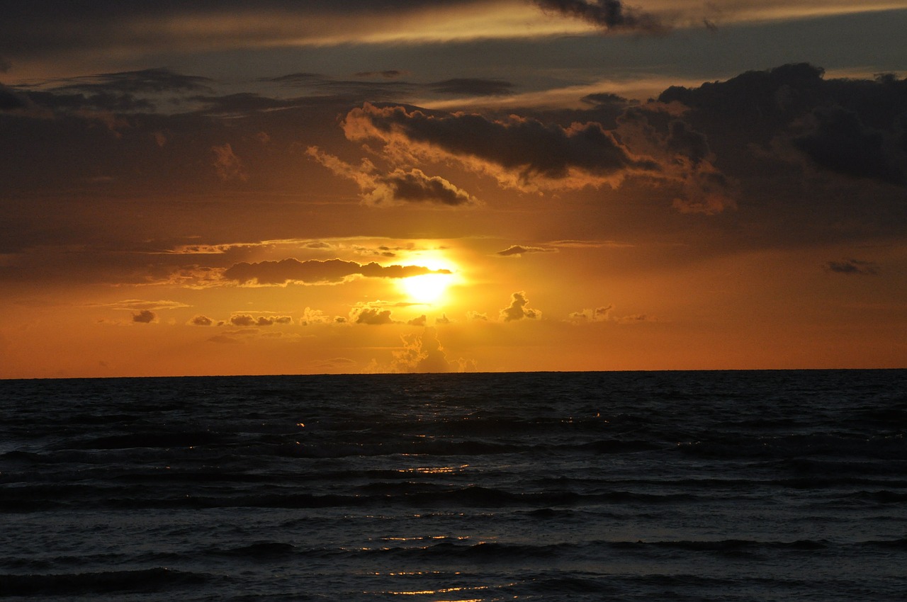 sunset sea sky free photo