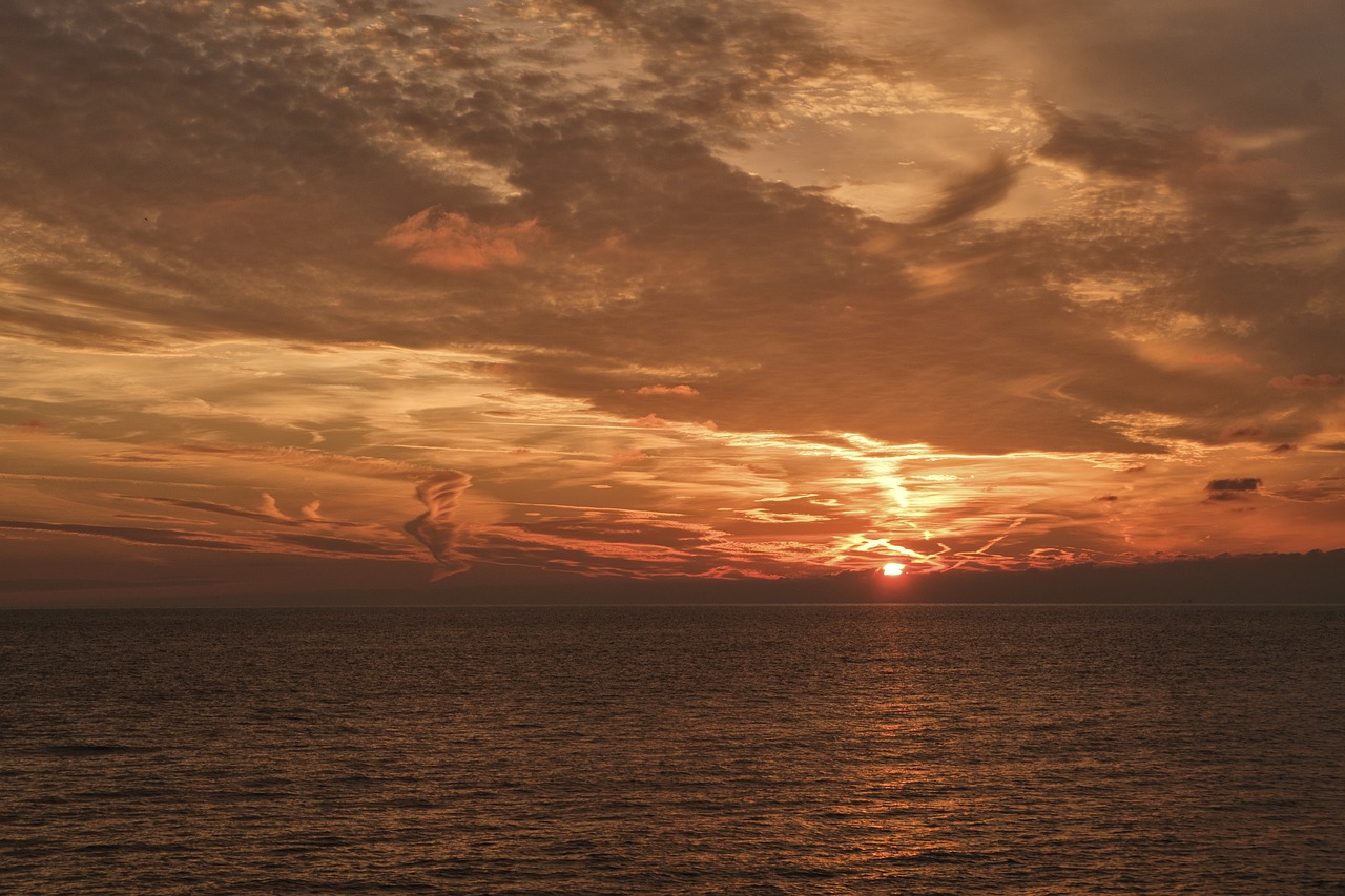 sunset  sea  sky free photo